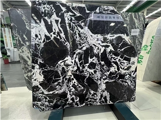 Bulgari Black Marble Slabs For Luxury Villa Feature Walls