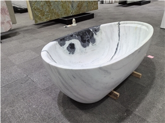 Panda White Marble Commercial Bathtub