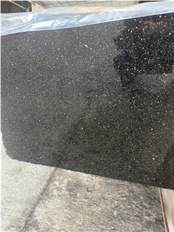 Black Galaxy Granite Polished Tiny Golden Specks Slabs