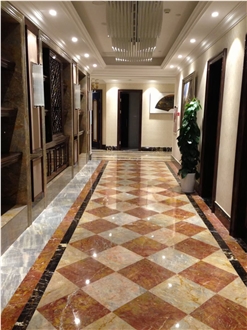 Neverland Ranch Polished Marble Waterjet Cut Tiles