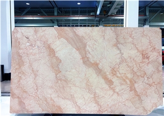 Polishe Pink Cream Rose Marble Slabs For Walls And Floors