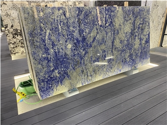 Polished Blue Sodalite Marble Slabs For Walls And Floors
