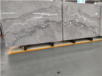 Polished Bookmatched Bruce Gray Marble Slabs For Walls