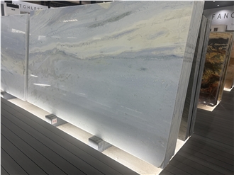 Polished Brazil Sky Blue Marble Slabs For Walls And Floors