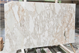 Polished Chinese Bulgari Gold Marble Slabs For Walls