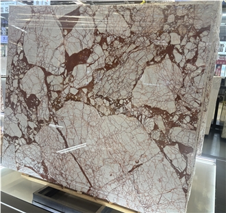 Polished Red Calacatta Burgundy Marble Slabs For Floors