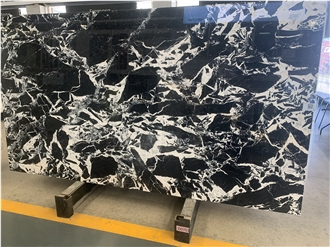 Polished Turkey Bvlgari Black Marble Slabs For Walls