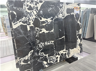 Polished Turkey Napoleon Black Marble Slabs For Walls