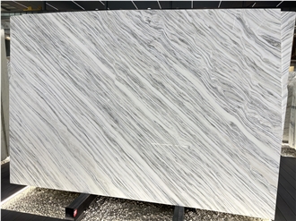 Polished White With Black Veins Bianco Ondulare Marble Slabs