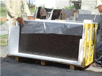 Golden Black Galaxy Granite Countertops