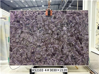 Backlit Purple Amethyst Semiprecious Stone Slabs