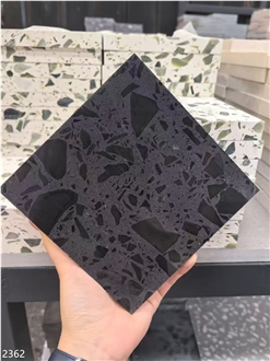 Elegant Black Terrazzo Slabs And Tiles – Modern Flooring Solution