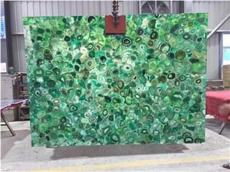 Green Agate Backlit Semiprecious Stone Slabs
