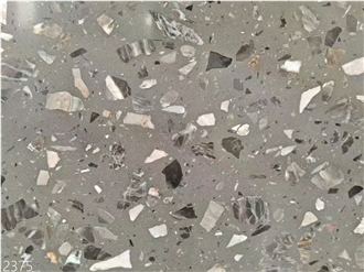 Large Granular Patterns Grey Terrazzo Slabs