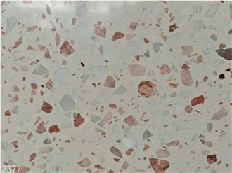 Pink White Terrazzo Slabs Hot Design For Hotel Floor Use