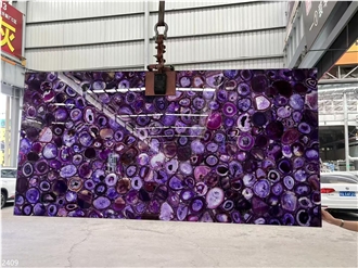 Purple Lilac Semiprecious Stone Slabs For Wall Use