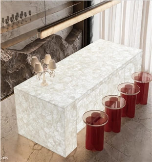 White Crystal Semiprecious Stone Slabs Backlit