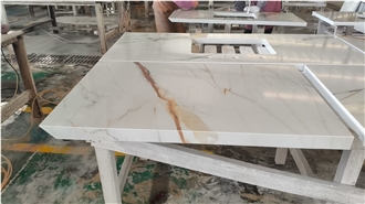 Artificial Quartz Countertop With Square Sink Hole Cutout