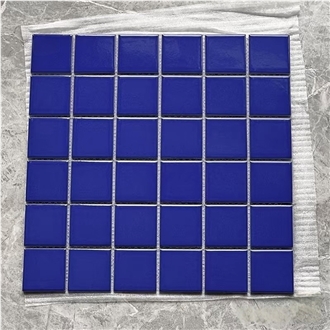 Sky Blue Glass Mosaic Tiles For Swimming Pool & Bathroom