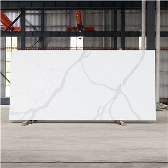 YUANDA White Quartz Slabs With Black Stripes