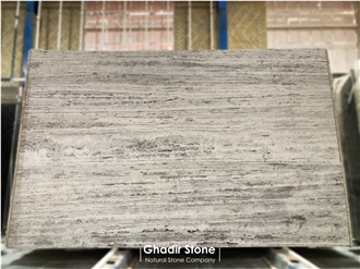 Premium Iranian Silver Light Travertine Slabs