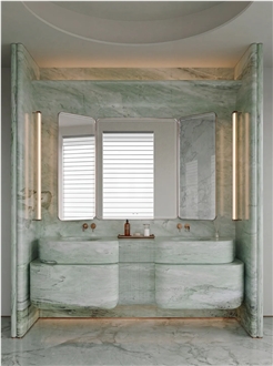 Green Sky Marble Double Sink Vanity Tops