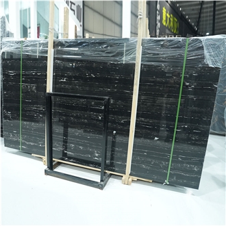 Silver Dragon Black Marble Slabs Custom Cut Tiles
