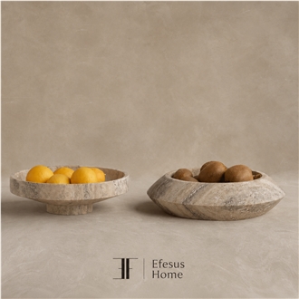 Natural Stone Bowl – Silver Travertine Home Decor Products