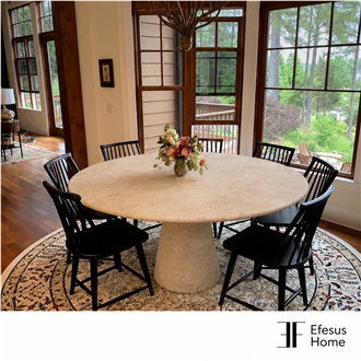 Travertine Stone Table For Dining Areas