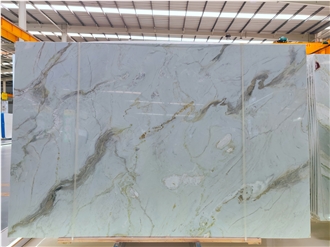 Exotic Myanmar Tiffany Blue Marble Slabs For Feature Walls