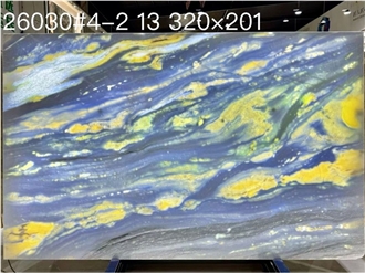 Translucent Blue Quartzite Slab Wall Tiles