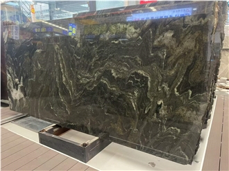 Fine Grain Green Pool And Golden Sand Marble Slabs