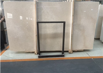Polished Beige Spain Crema Marfil Marble Slabs For Walls
