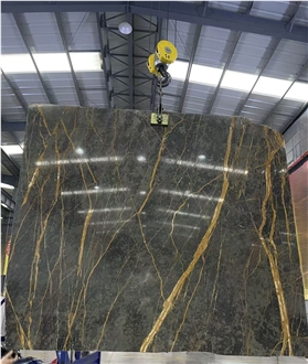 Polished Black Port Saint Laurent Marble Slabs For Walls