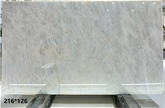 Polished Brazilian White Crystal Quartzite Slabs For Interior
