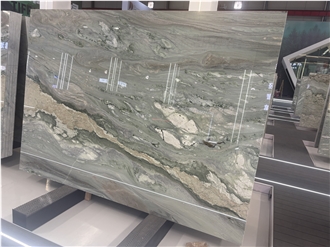 Polished Green Tiffany Diamond Quartzite Slabs For Walls