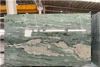 Polished Italian Victoria Green Marble Slabs For Floors