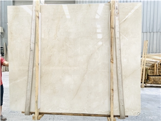 Polished Spanish Beige Crema Marfil Marble Slabs For Floors