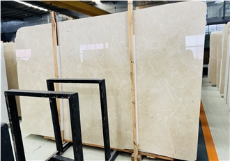 Polished Spanish Beige Crema Marfil Marble Slabs For Walls