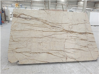 Polished Turkey Beige Crema Evita Marble Slabs For Walls