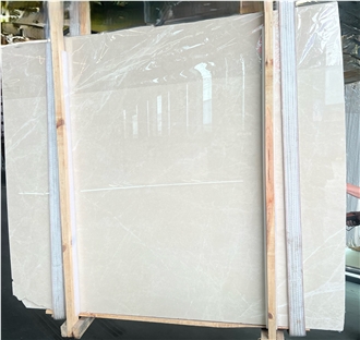 Polished Turkish Beige Bailuan Marble Slabs For Floors