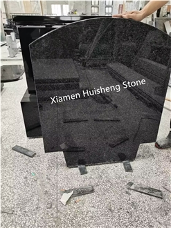 Black Granite Upright Headstone