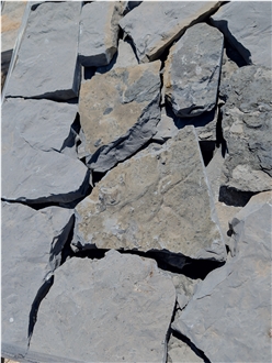 Portuguese Blue Rustic Limestone Irregular Split Flagstone Walling