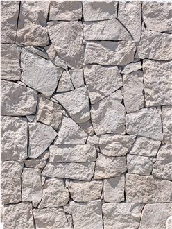 Portuguese White Rustic Limestone Irregular Wall Stone