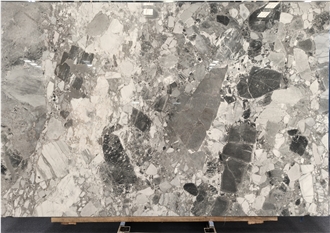 Panda Grey Marble Slabs Polished