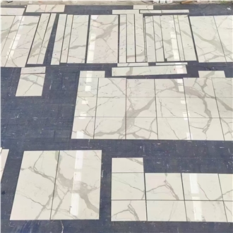 Statuario White Marble Floor Tiles