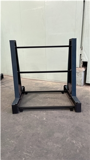 Forklift‑Compatible Stone Slab A‑Frame Storage Rack