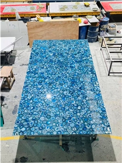 Blue Agate Semi Precious Stone Wall Slabs