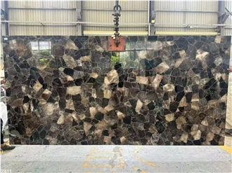 Black Crystal Semiprecious Stone Slabs