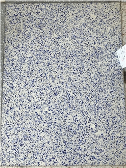 Bule & White Glass Chips Mix Terrazzo Slabs